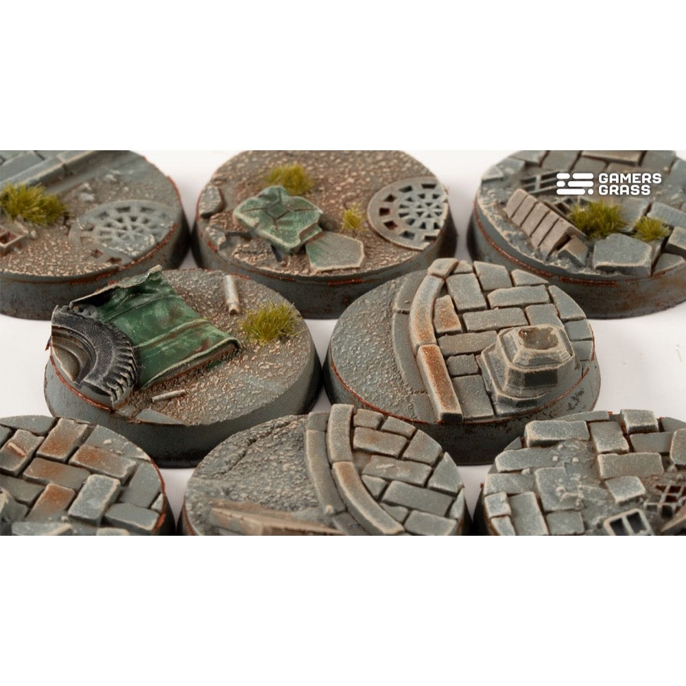 Gamers Grass GGB-UWR28 Urban Warfare Bases Round 28mm 8pc