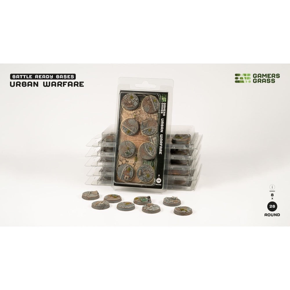 Gamers Grass GGB-UWR28 Urban Warfare Bases Round 28mm 8pc