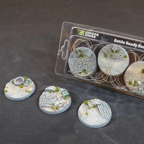 Gamers Grass GGB-UWR50 Battle Ready Urban Warfare Bases Round 50mm 3pc