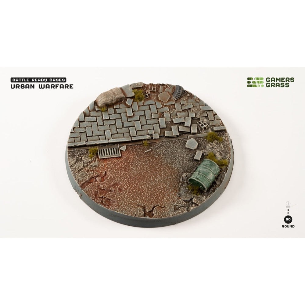 Gamers Grass GGB-UWR90 Urban Warfare Bases Round 90mm 1pc