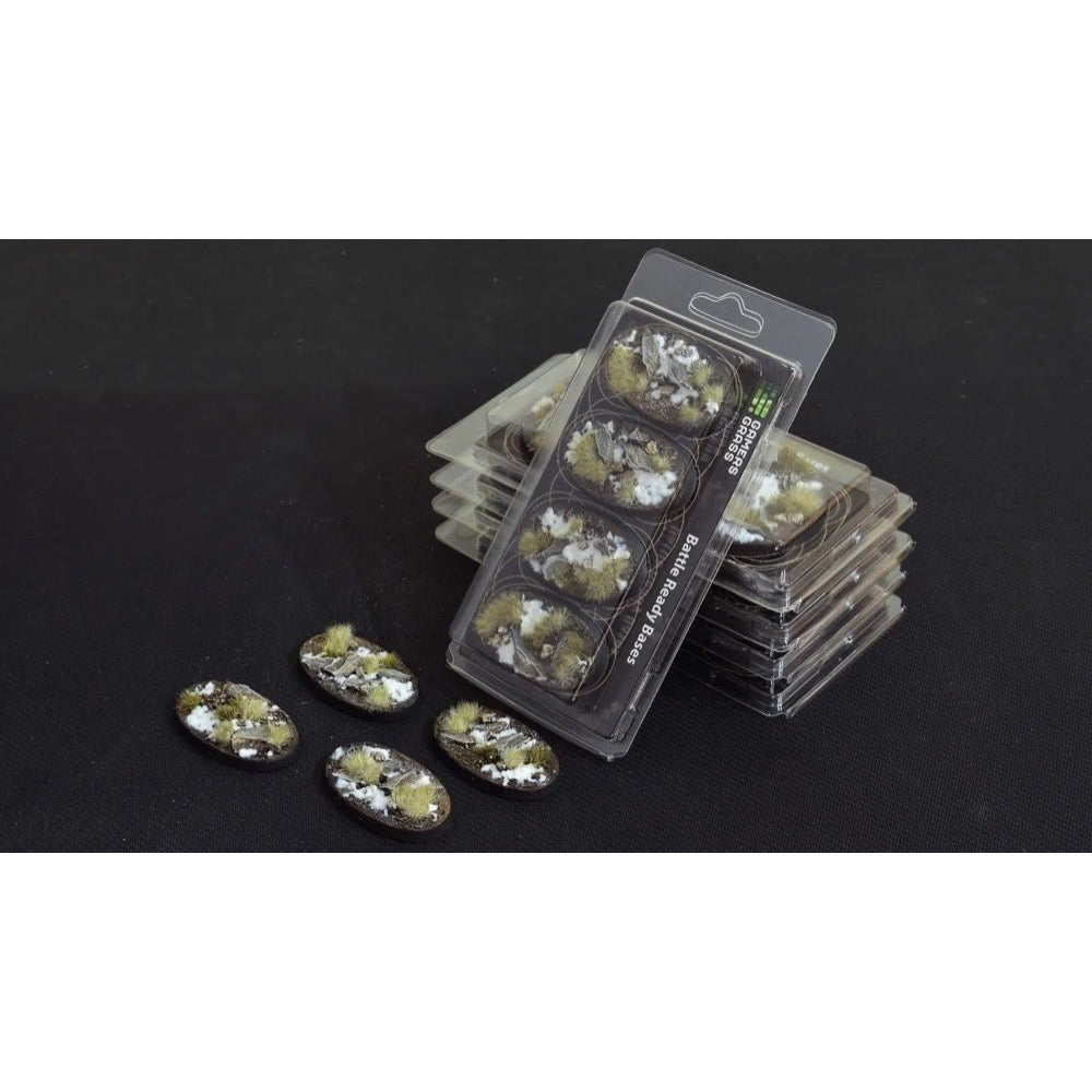 Gamers Grass GGB-WO60 Battle Ready Winter Bases Oval 60mm 4pc