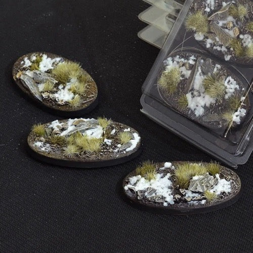 Gamers Grass GGB-WO75 Battle Ready Winter Bases Oval 75mm 3pc