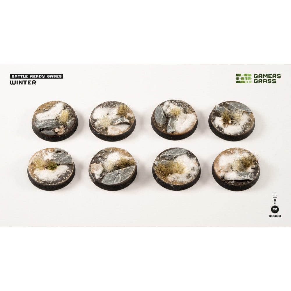 Gamers Grass GGB-WR28 Winter Bases Round 28mm 8pc