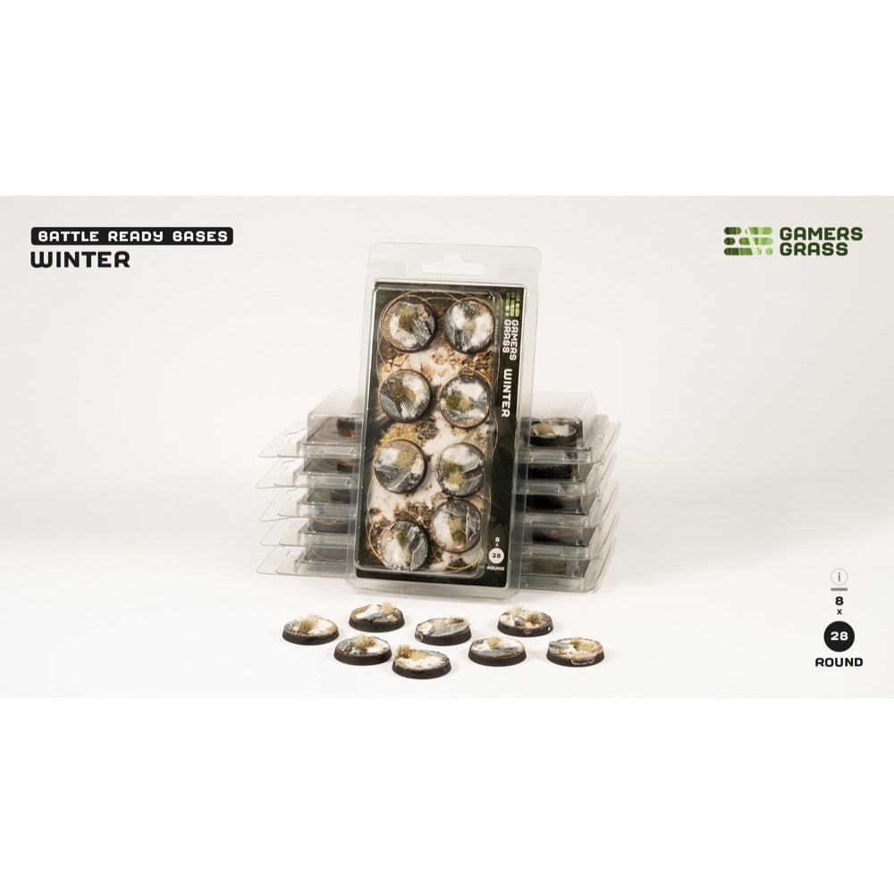 Gamers Grass GGB-WR28 Winter Bases Round 28mm 8pc