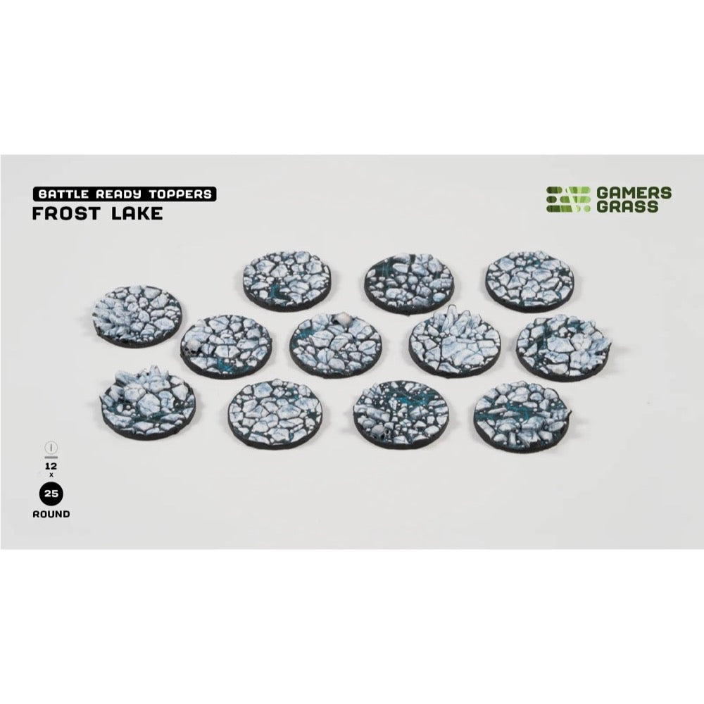 Gamers Grass Battle Ready Toppers Frost Lake Round 25mm 12pc