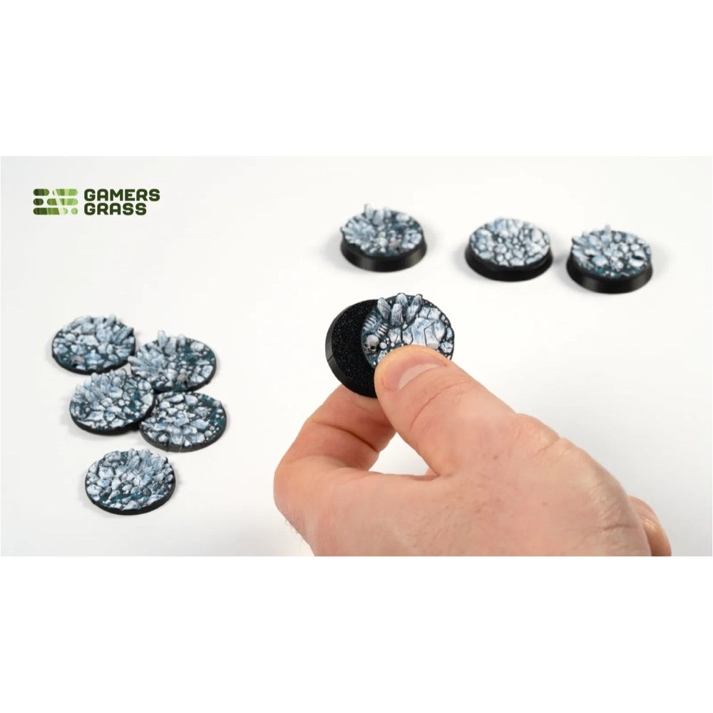 Gamers Grass Battle Ready Toppers Frost Lake Round 28mm 10pc