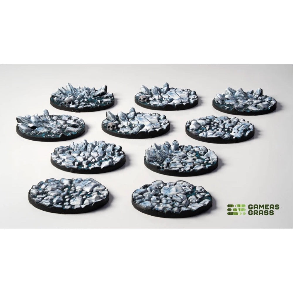 Gamers Grass Battle Ready Toppers Frost Lake Round 28mm 10pc