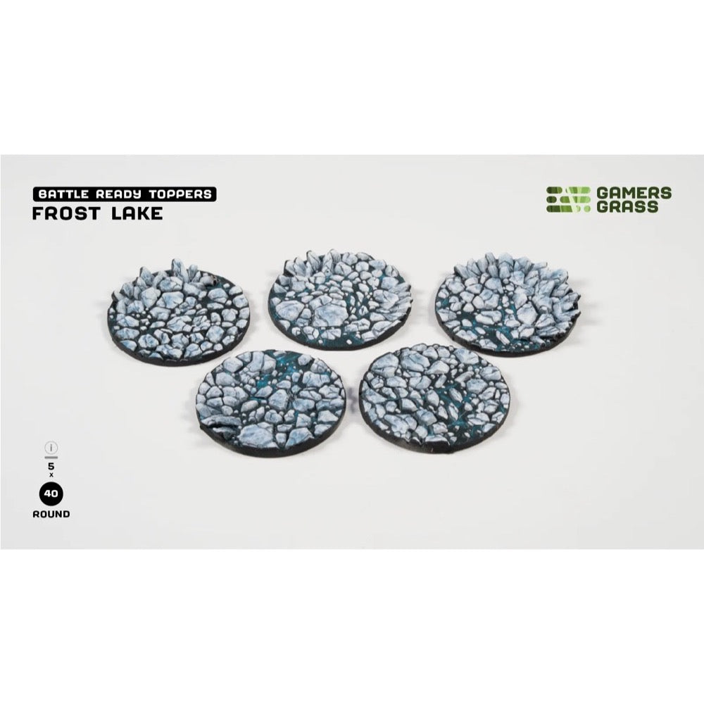 Gamers Grass Battle Ready Toppers Frost Lake Round 40mm 5pc