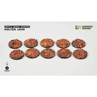 Gamers Grass Battle Ready Toppers Molten Lava Round 28mm 10pc