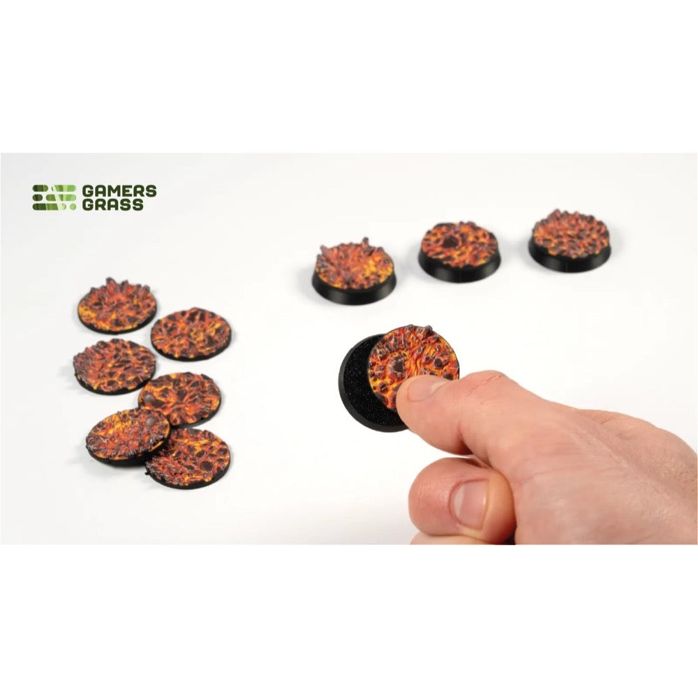 Gamers Grass Battle Ready Toppers Molten Lava Round 28mm 10pc