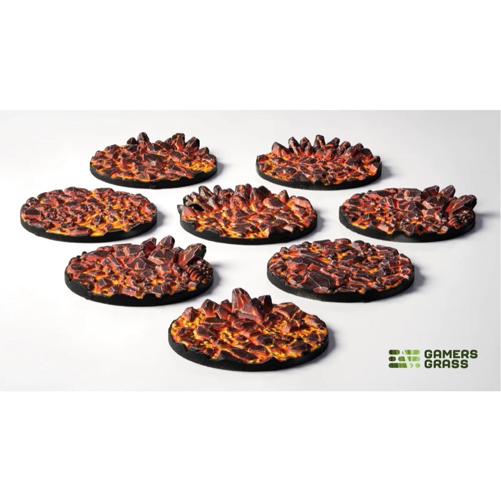 Gamers Grass Battle Ready Toppers Molten Lava Round 32mm 8pc