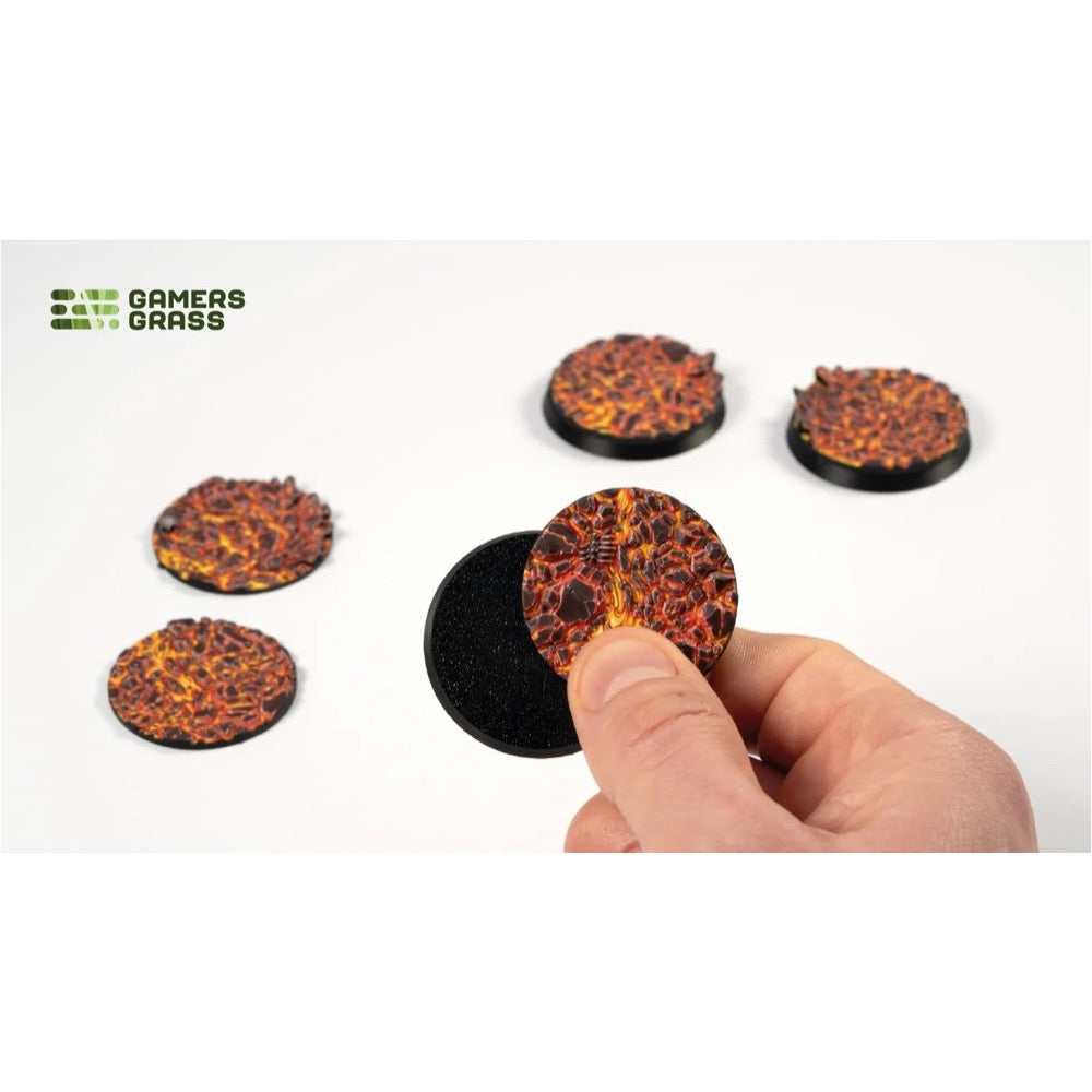 Gamers Grass Battle Ready Toppers Molten Lava Round 40mm 5pc