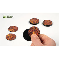 Gamers Grass Battle Ready Toppers Molten Lava Round 40mm 5pc