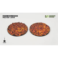 Gamers Grass Battle Ready Toppers Molten Lava Round 60mm 2pc