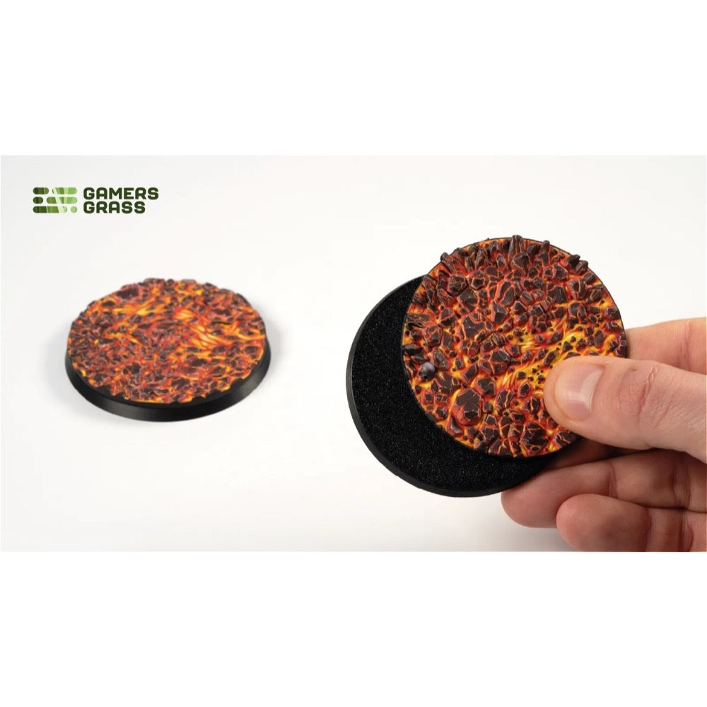 Gamers Grass Battle Ready Toppers Molten Lava Round 60mm 2pc