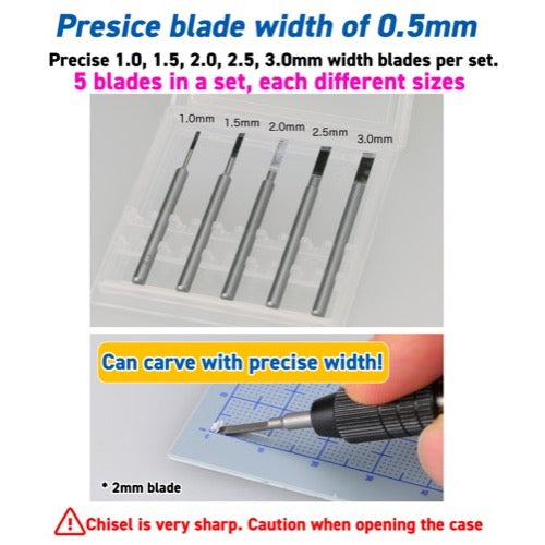 GodHand BBH-1-3 Bit Blade Set Flat Blade 5pc