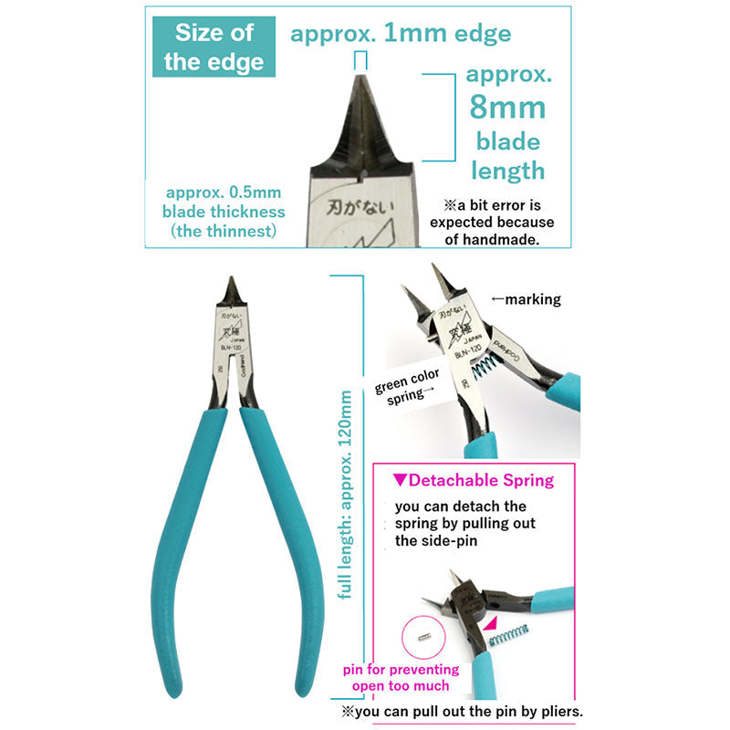 GodHand BLN-120 Haganai Carbon Steel Bladeless Nipper Tweezers for Plastic Models and Craft Works