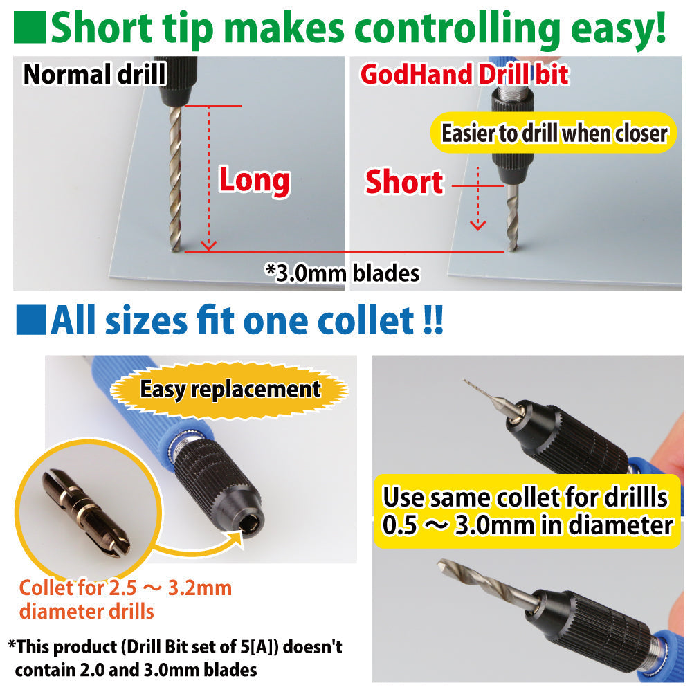 GodHand DB-8C Drill Bit Set C 8pc
