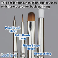 GodHand EBRSP-SN-SET Brushwork Semi-PRO Paint Brush Set 4pc