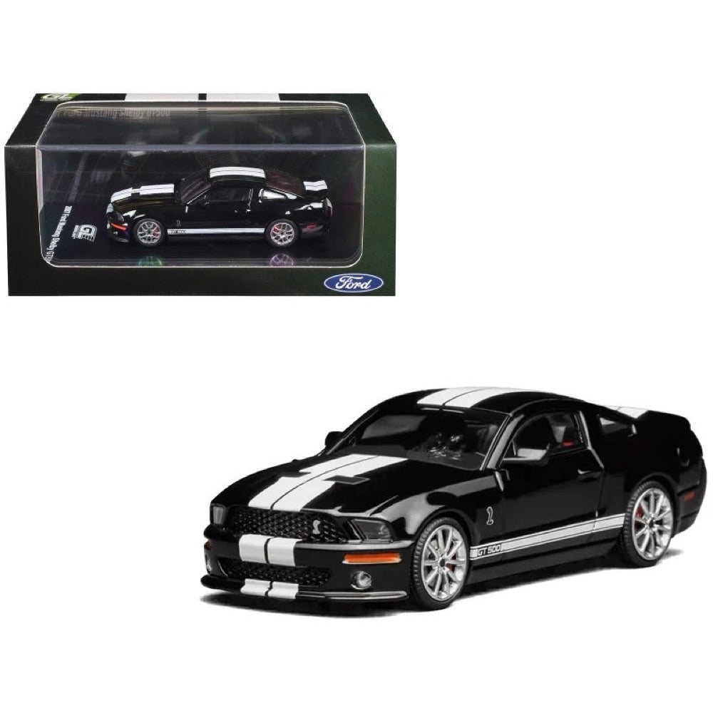 GreenLight x MotorHelix 1/64 Ford Mustang Shelby GT500 2007 Ebony Black