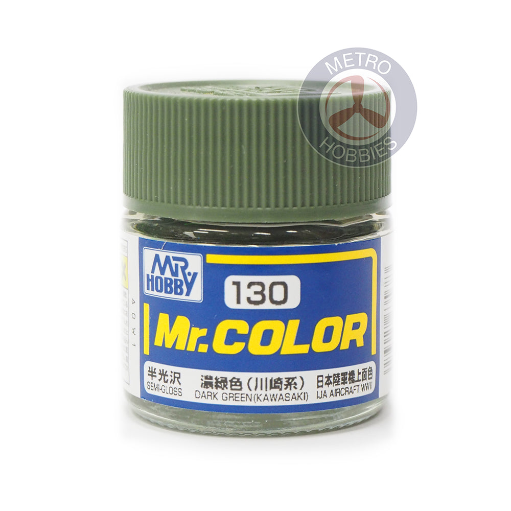 Mr Hobby (Gunze) C130 Mr Color Semi Gloss Dark Green Kawasaki Lacquer Paint 10ml