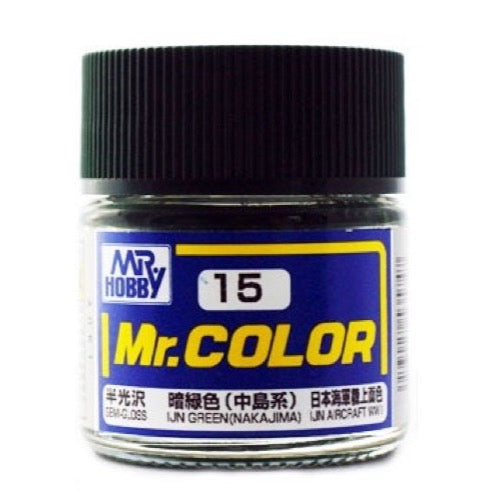Mr Hobby (Gunze) C015 Mr Color Semi Gloss IJN Green Nakajima Lacquer Paint 10ml