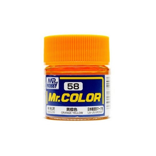 Mr Hobby (Gunze) C058 Mr Color Semi Gloss Orange Yellow Lacquer Paint 10ml