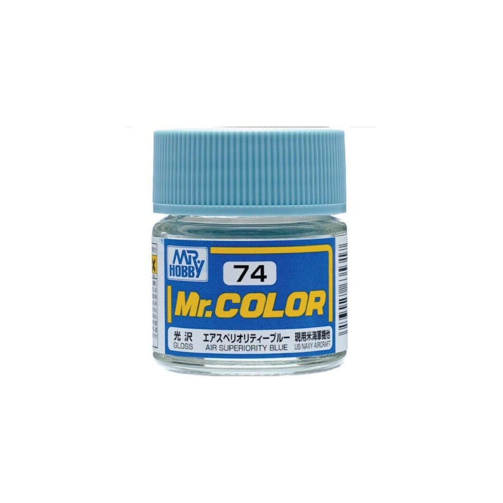 Mr Hobby (Gunze) C074 Mr Color Gloss Air Superiority Blue Lacquer Paint 10ml