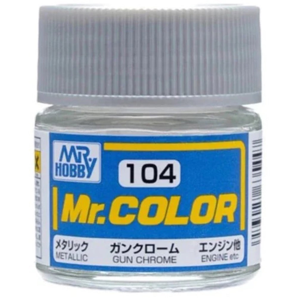 Mr Hobby (Gunze) C104 Mr Color Metallic Gun Chrome Lacquer Paint 10ml