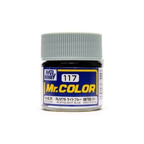 Mr Hobby (Gunze) C117 Mr Color Semi Gloss RLM76 Light Blue Lacquer Paint 10