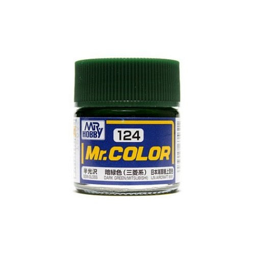 Mr Hobby (Gunze) C124 Mr Color Semi Gloss Dark Green Mitsubishi Lacquer Paint 10ml