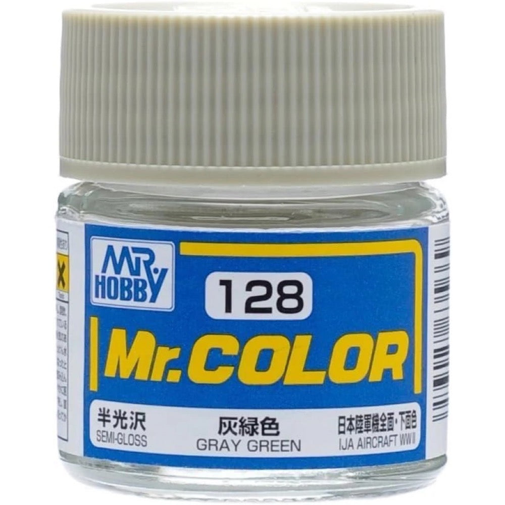 Mr Hobby (Gunze) C128 Mr Color Semi Gloss Grey Green Lacquer Paint 10ml
