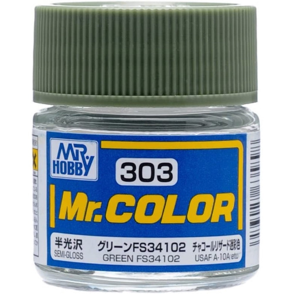 Mr Hobby (Gunze) C303 Mr Color Semi Gloss Green FS34102 Lacquer Paint 10ml