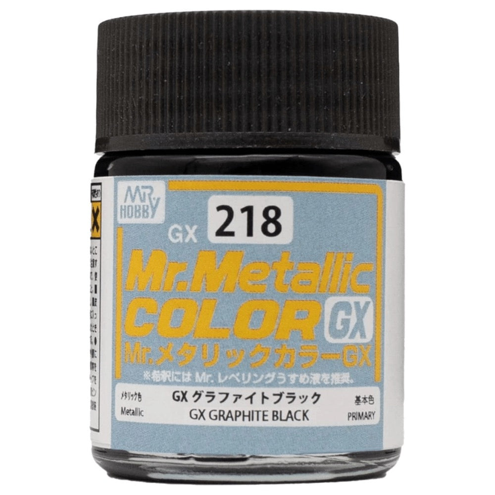 Mr Hobby (Gunze) GX218 Mr Metallic Color GX Graphite Black Lacquer Paint 18ml