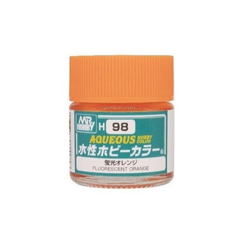 Mr Hobby (Gunze) H097 Aqueous Fluorescent Orange Acrylic Paint 10ml