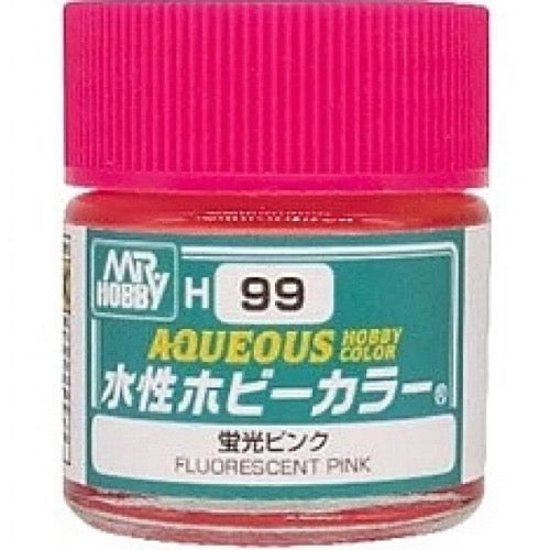 Mr Hobby (Gunze) H097 Aqueous Fluorescent Pink Acrylic Paint 10ml