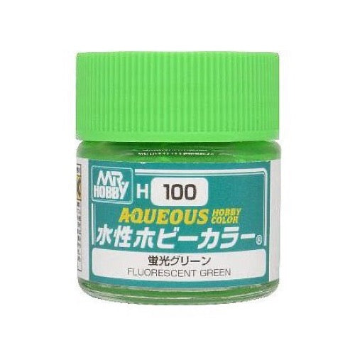 Mr Hobby (Gunze) H097 Aqueous Fluorescent Green Acrylic Paint 10ml