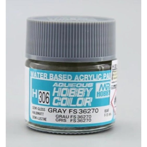Mr Hobby (Gunze) H306 Aqueous Semi-Gloss Grey FS36270 Acrylic Paint 10ml