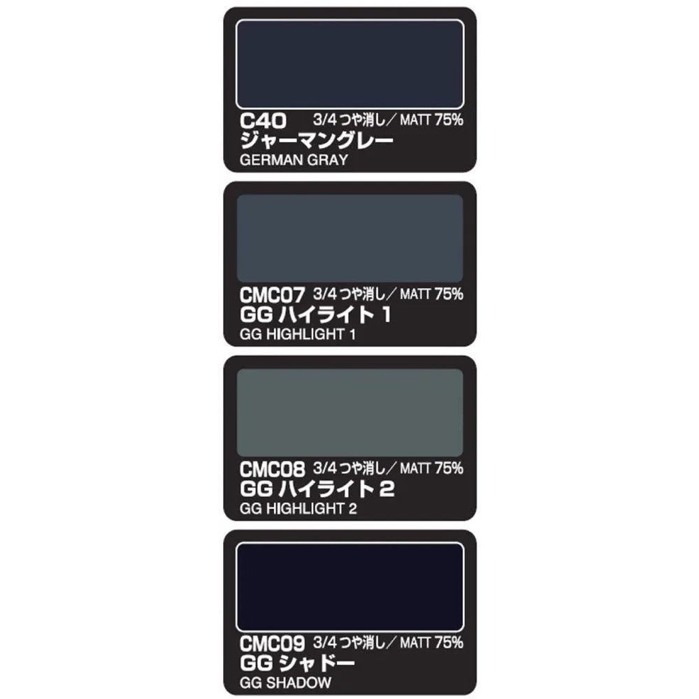 Mr Hobby (Gunze) CS583 Mr Color German Grey Colour Modulation Set Lacquer Paint 10ml