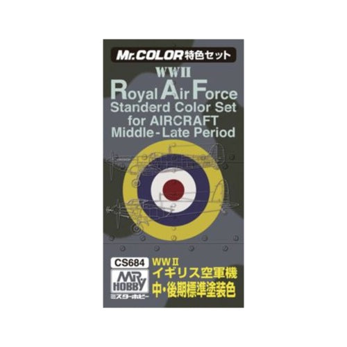 Mr Hobby (Gunze) CS684 Mr Color RAF Mid/Late Colors Set Lacquer Paint 10ml