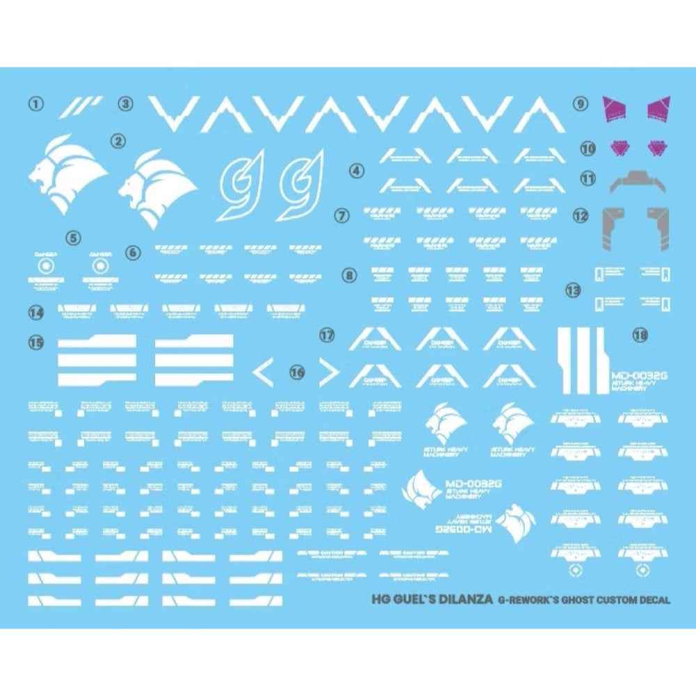 G-Rework CD-H-WM04 Premium Decal for HG Guel's Dilanza