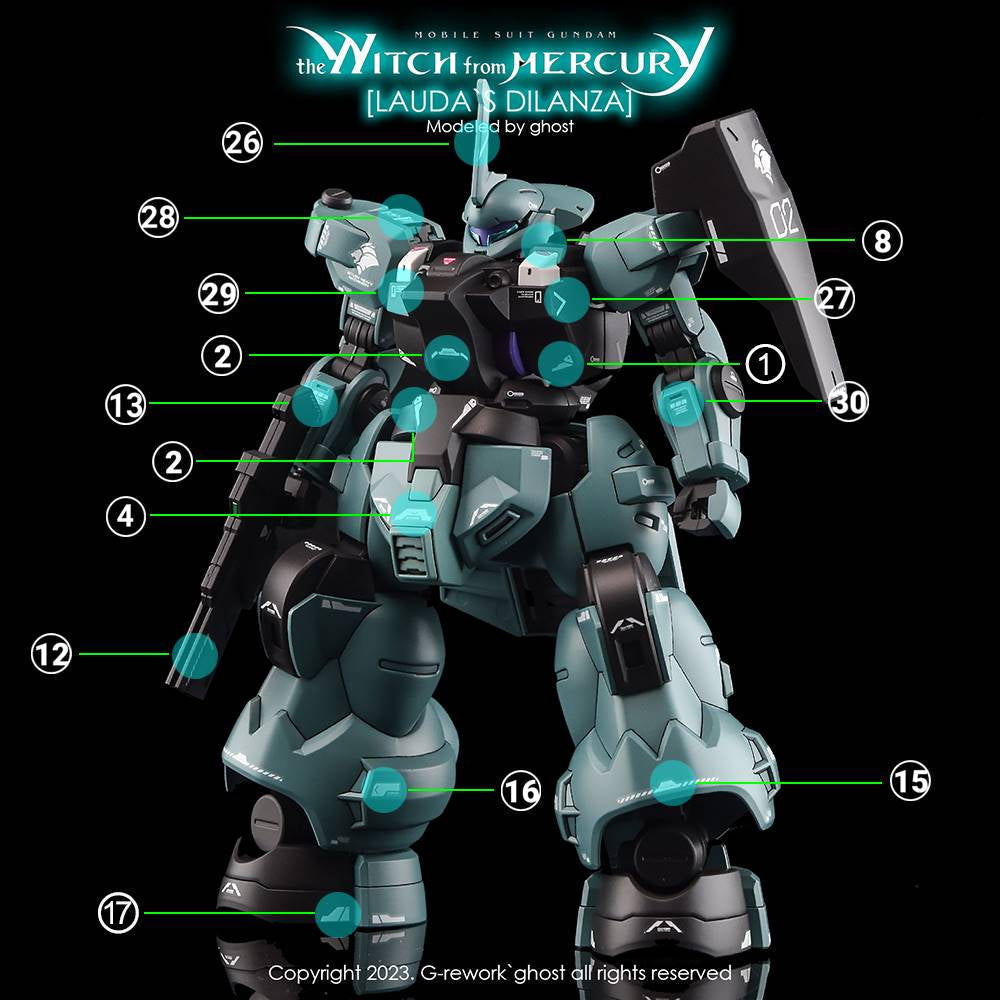 G-Rework CD-H-WM05 Premium Decal for HG Witch From Mercury Dilanza Lauda`S
