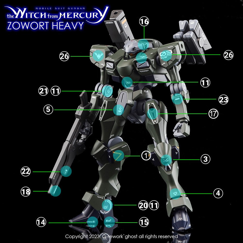 G-Rework CD-H-WM20 Premium Decal for HG Witch From Mercury Zowort Heavy