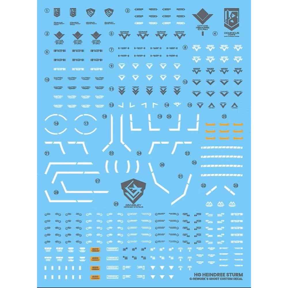 G-Rework CD-H-WM22 Premium Decal for HG Heindree Sturm