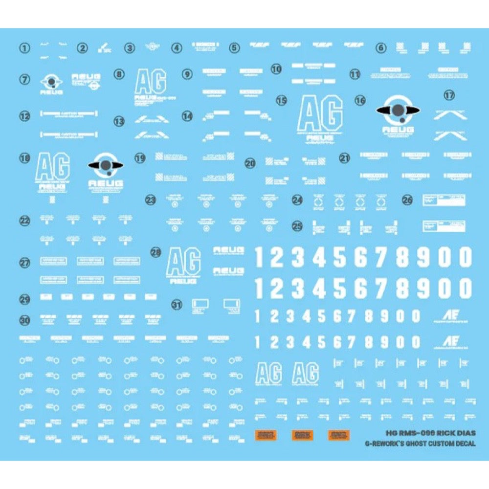 G-Rework CD-H10 Premium Decal for HG Rms-099 Rick Dias