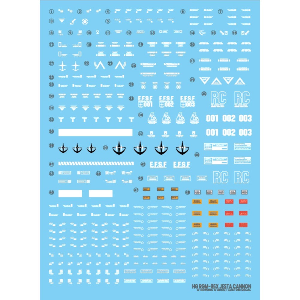 G-Rework CD-H151 Premium Decal for HG RGm-96X Jesta Cannon (Unicon Ver.)