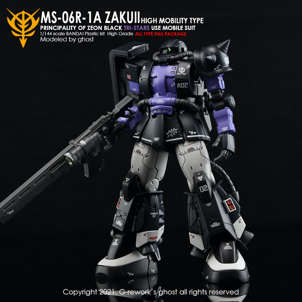 G-Rework CD-H152 Premium Decal for HG Origin Ms-06R-1A Jakuii ( Black Tri-Stars Full Set)