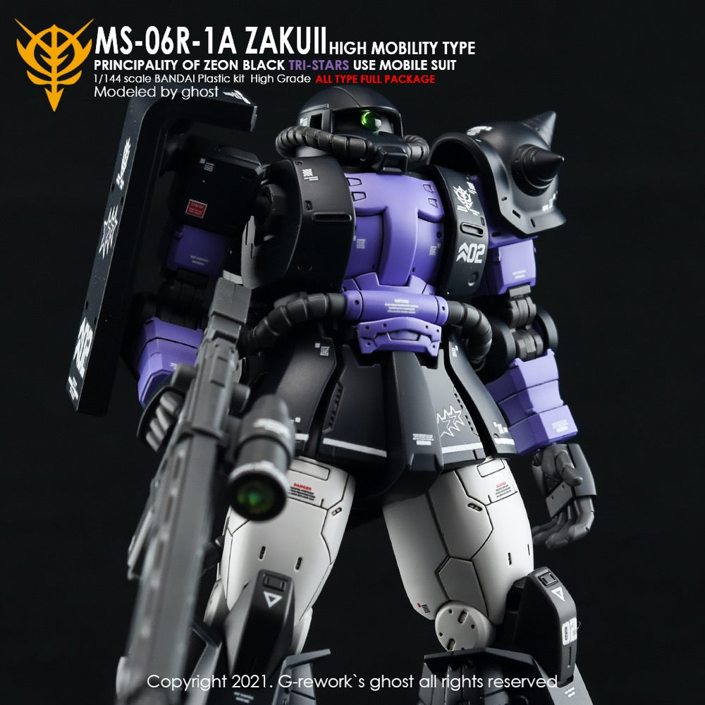 G-Rework CD-H152 Premium Decal for HG Origin Ms-06R-1A Jakuii ( Black Tri-Stars Full Set)