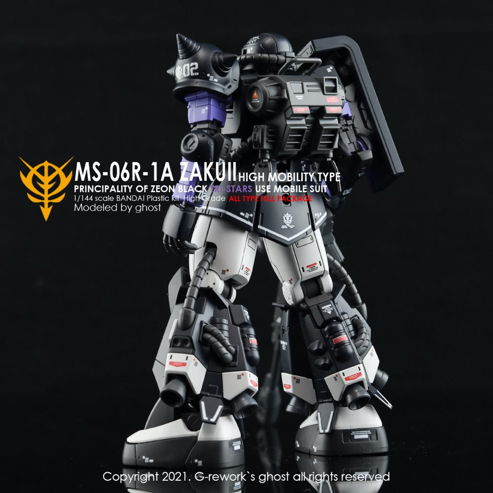 G-Rework CD-H152 Premium Decal for HG Origin Ms-06R-1A Jakuii ( Black Tri-Stars Full Set)