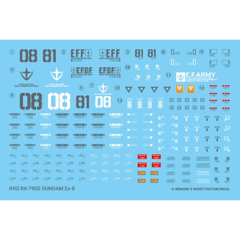 G-Rework CD-H155 Premium Decal for HG 08Team Rx-79Gez-8 Gundam